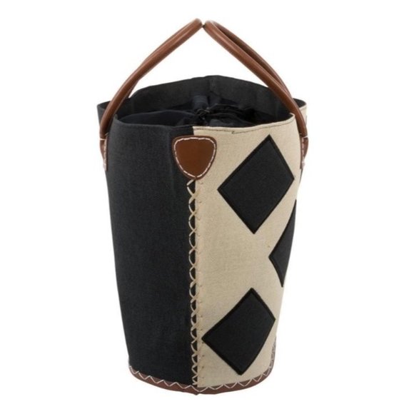 LARGE Diamond straw tan black tote bag NWT Summer beach pool farmer's market new - Picture 11 of 13